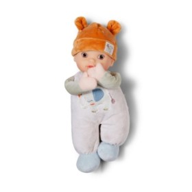 Baby Annabell Bebelus cu zornaitoare in interior si caciulita maro 30 cm cu corp moale si cap din vinil